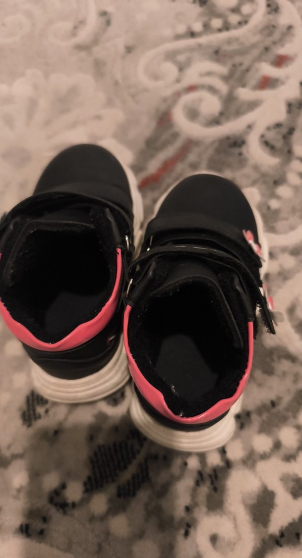 Kız Çocuk Siyah Floral Cırtcırtlı Spor Ayakkabı - Görsel 3