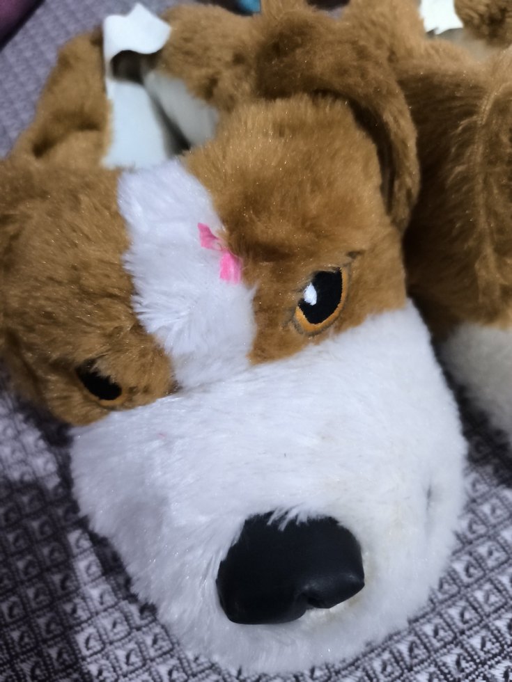 Unisex Kahverengi Peluş Köpek Figürlü Sıcak Panduf - Görsel 4