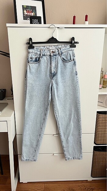 Zara Mom Jean Buz Mavi