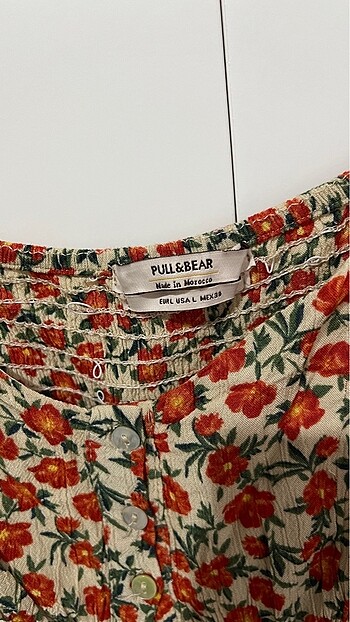 l Beden Pull & Bear Çiçekli Astarlı Elbise