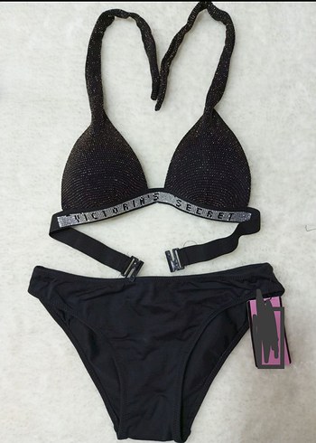 Siyah Parlak Mini Bikini
