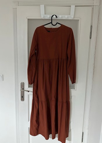 Bohem Stil Gri Haki Uzun Elbise - Görsel 6