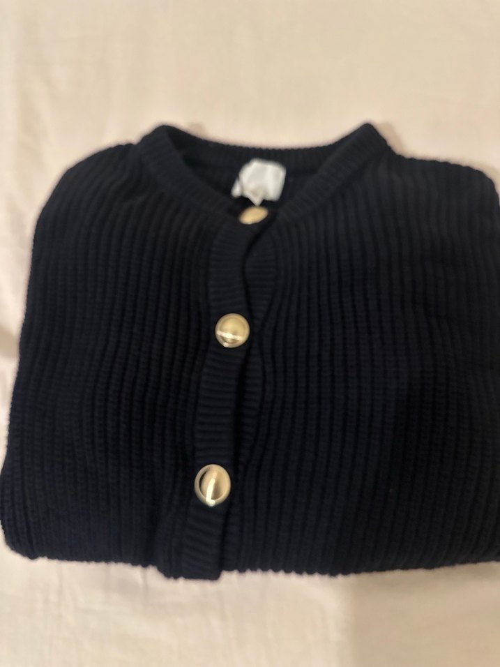 #hm Düğmeli Lacivert Kadın Yün Hırka - Görsel 5