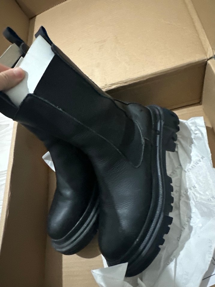 #Manijero Gitana Kadın Hakiki Deri Çift Taraf Lastikli Siyah bot - Görsel 4