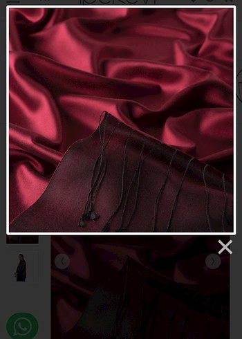 #ipekevi Bordo Kadın İpek Dokulu Şal - Görsel 3