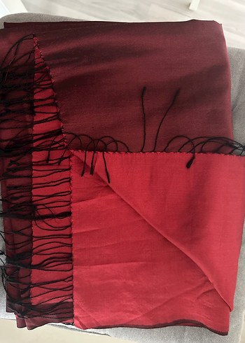 #ipekevi Bordo Kadın İpek Dokulu Şal - Görsel 5