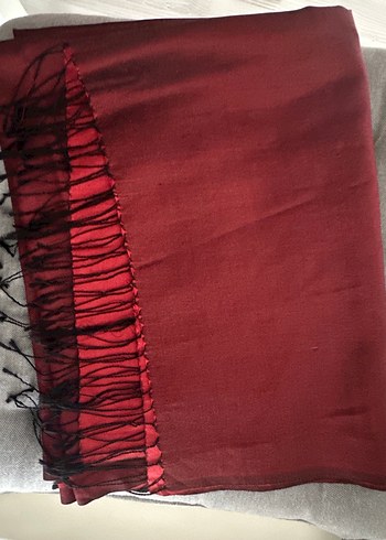 #ipekevi Bordo Kadın İpek Dokulu Şal - Görsel 4