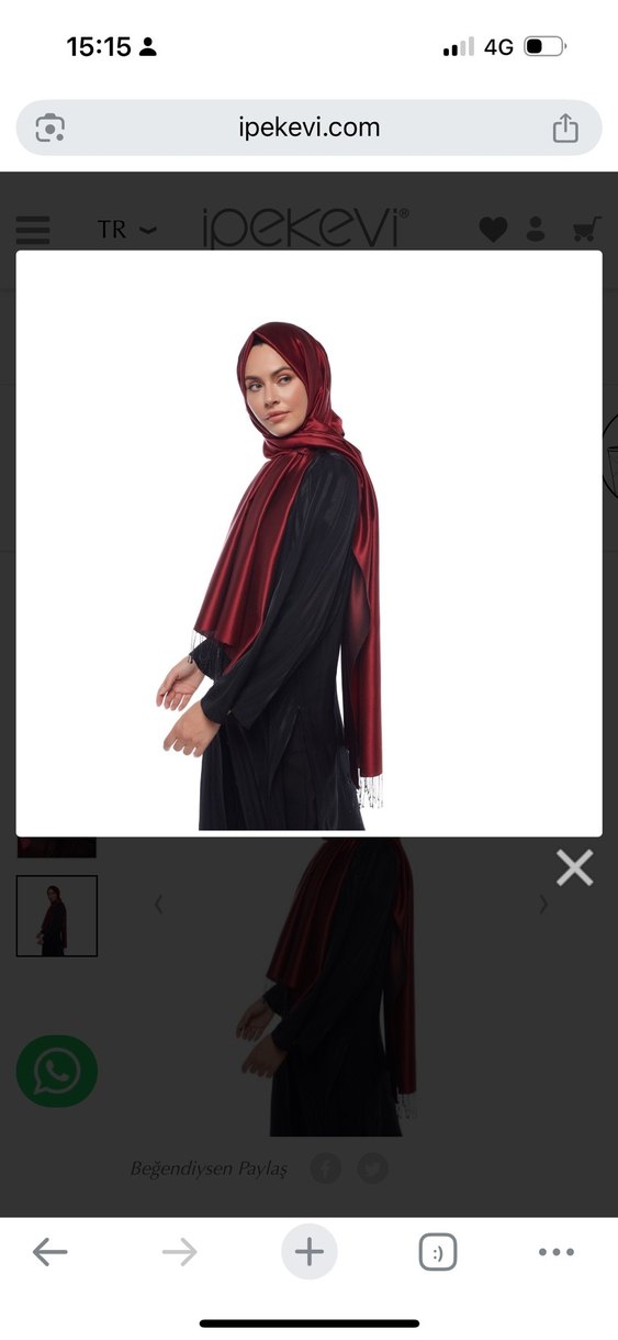 #ipekevi Bordo Kadın İpek Dokulu Şal - Görsel 2