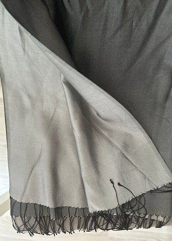 #ipekevi Gümüş Çift Taraflı İpek Şal - Görsel 4