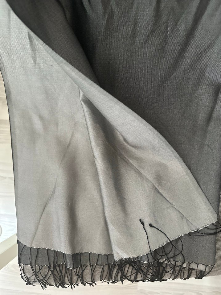 #ipekevi Gümüş Çift Taraflı İpek Şal - Görsel 4