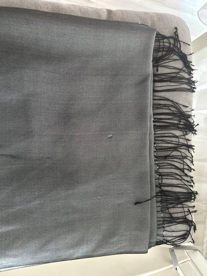 #ipekevi Gümüş Çift Taraflı İpek Şal - Görsel 2