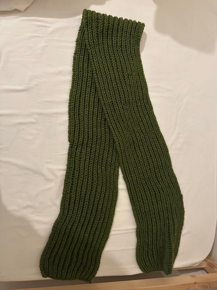 Kadın Örgü Haki Şal - Görsel 5