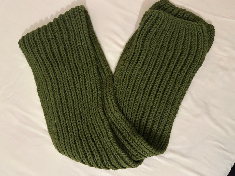 Kadın Örgü Haki Şal - Görsel 4