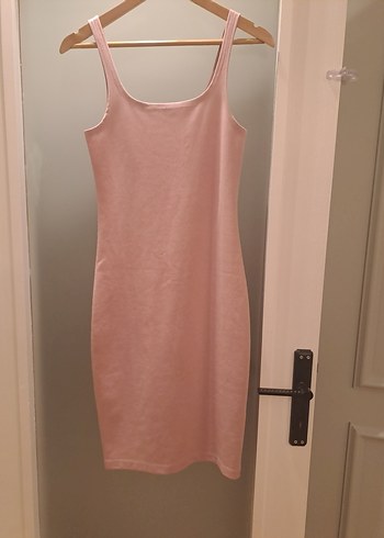 Pembe Midi Sade Kadın Elbise