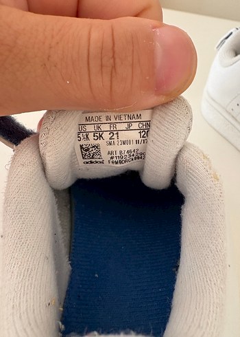 21 Beden Çocuk Beyaz Cırtlı Spor Ayakkabı nike