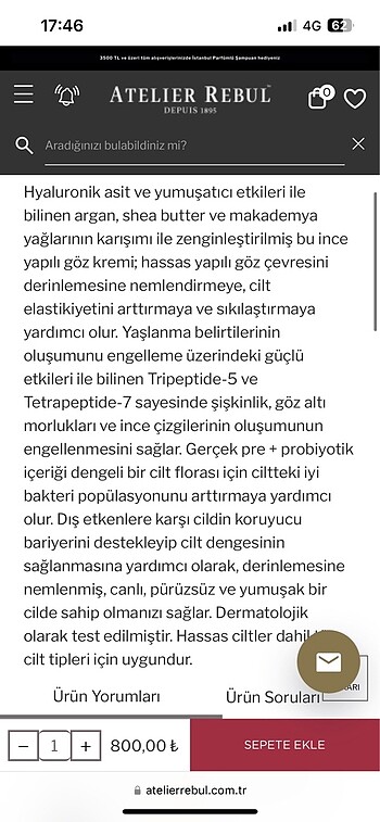 Beden Atelier rebul pre+postbiotic eye cream