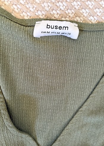 m Beden yeşil Renk V Yaka Bel Detaylı Haki Kadın Tulum