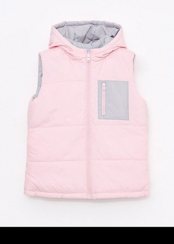 LCW Kids Pembe Kapüşonlu Çift Taraflı Kız Şişme Yelek - Görsel 2