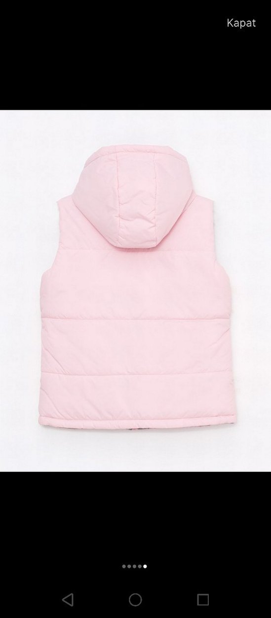 LCW Kids Pembe Kapüşonlu Çift Taraflı Kız Şişme Yelek - Görsel 5