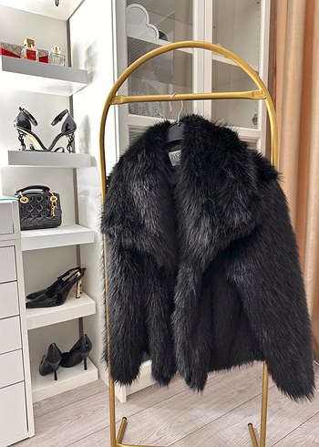 Siyah peluş zara Kadın Kürk