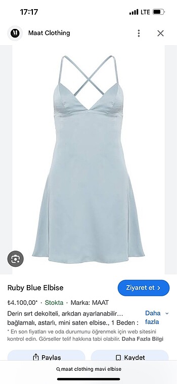 Zara MAAT CLOTHING bebek mavisi elbise