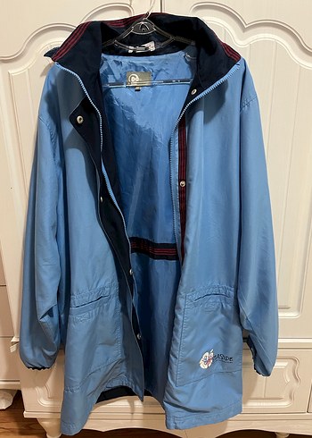 Mavi Fermuarlı kadın Midi Yağmurluk - Görsel 4