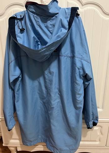 Mavi Fermuarlı kadın Midi Yağmurluk - Görsel 3