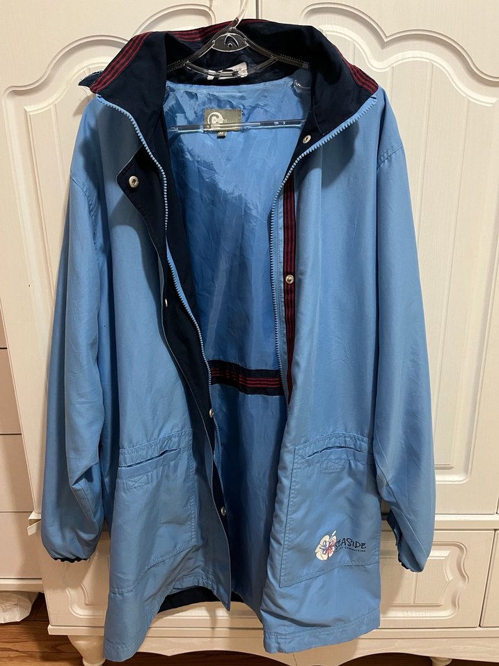 Mavi Fermuarlı kadın Midi Yağmurluk - Görsel 4