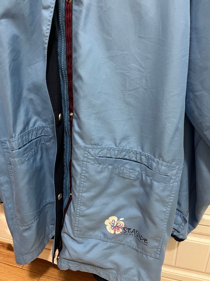 Mavi Fermuarlı kadın Midi Yağmurluk - Görsel 5