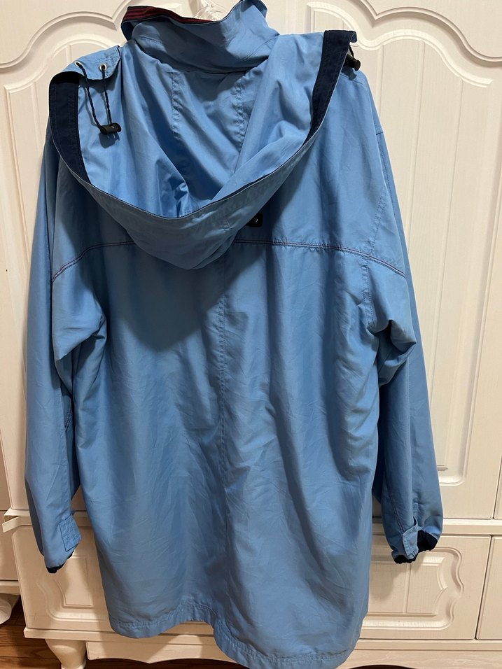 Mavi Fermuarlı kadın Midi Yağmurluk - Görsel 3