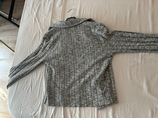 s Beden Etiketli pamuk crop/hırka