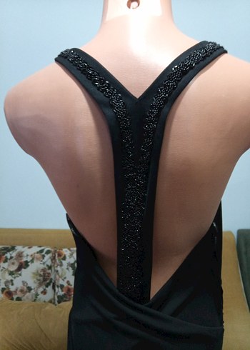 Drapeli V Yaka Siyah Tulum - Görsel 3