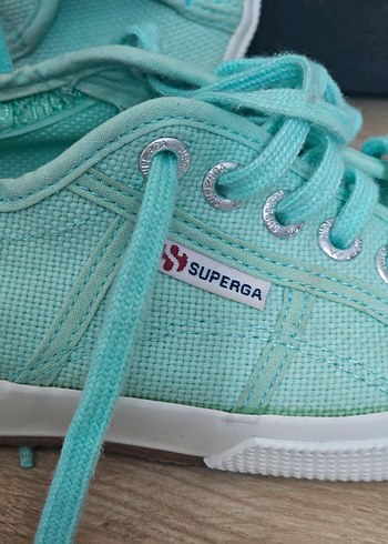 Superga Turkuaz Spor Ayakkabı Düz Taban - Görsel 2
