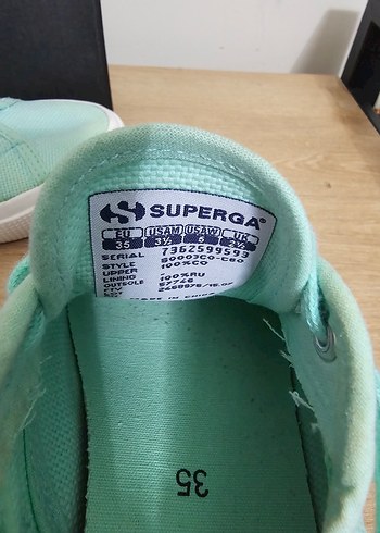 Superga Turkuaz Spor Ayakkabı Düz Taban - Görsel 4