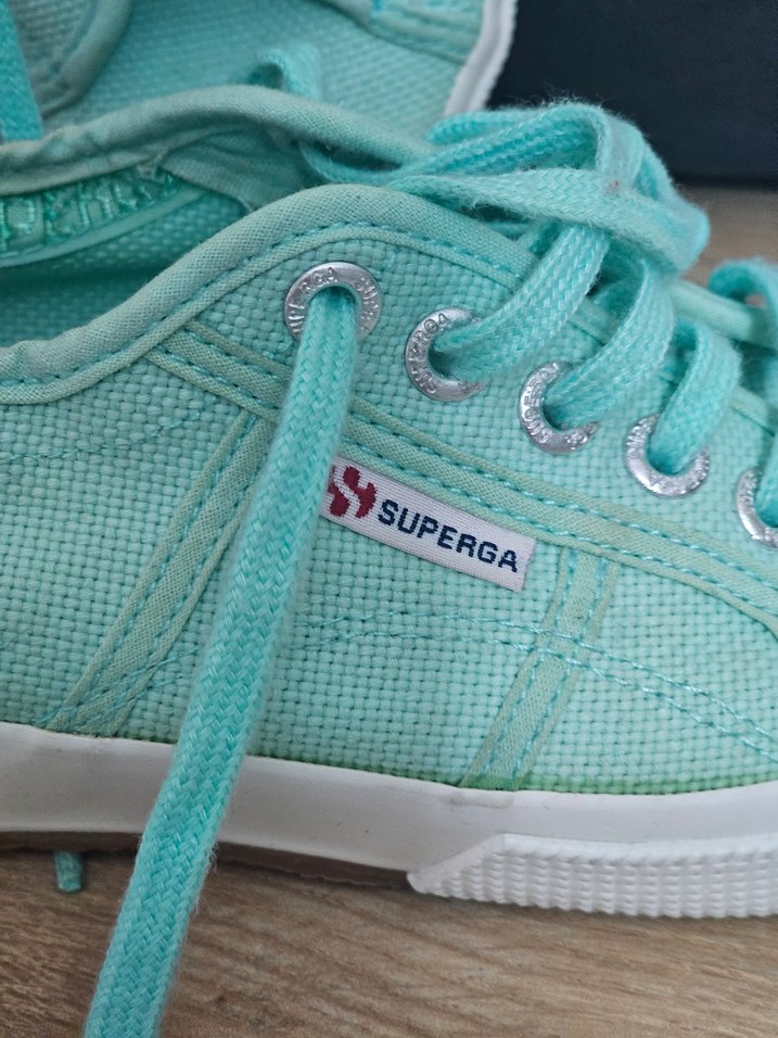 Superga Turkuaz Spor Ayakkabı Düz Taban - Görsel 2