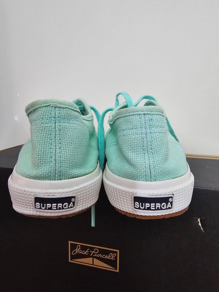 Superga Turkuaz Spor Ayakkabı Düz Taban - Görsel 5