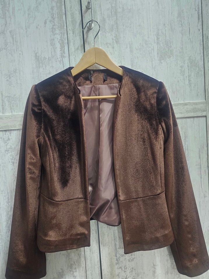 Kahverengi Kadife Blazer Ceket - Görsel 3