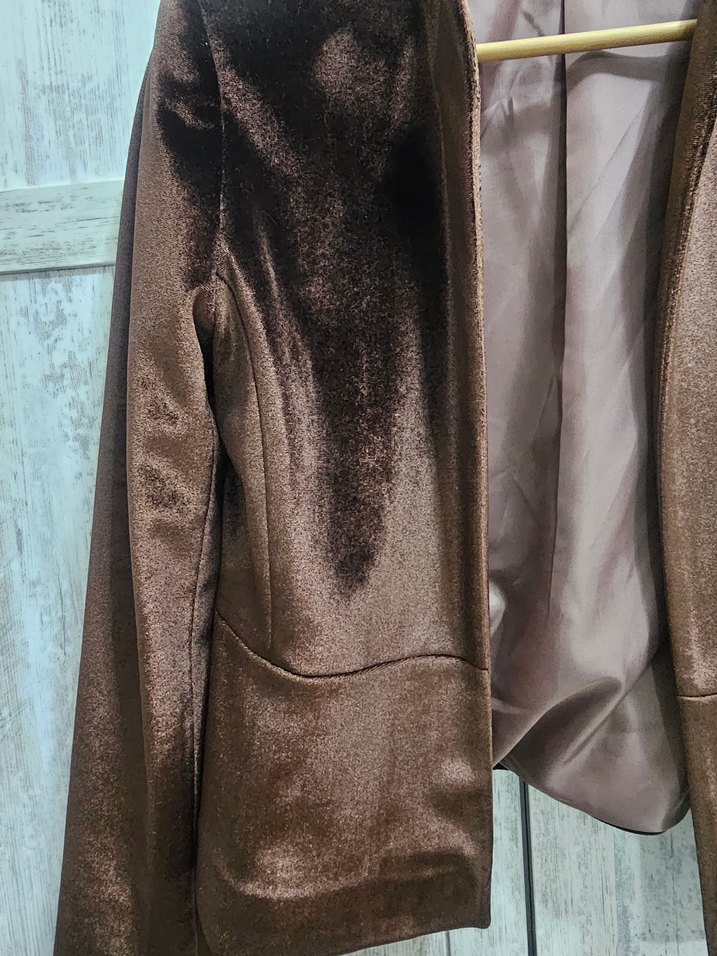 Kahverengi Kadife Blazer Ceket - Görsel 2