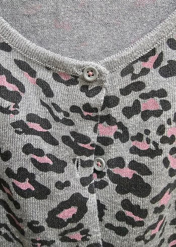 Gri Desenli Uzun Kollu Hırka - Görsel 2