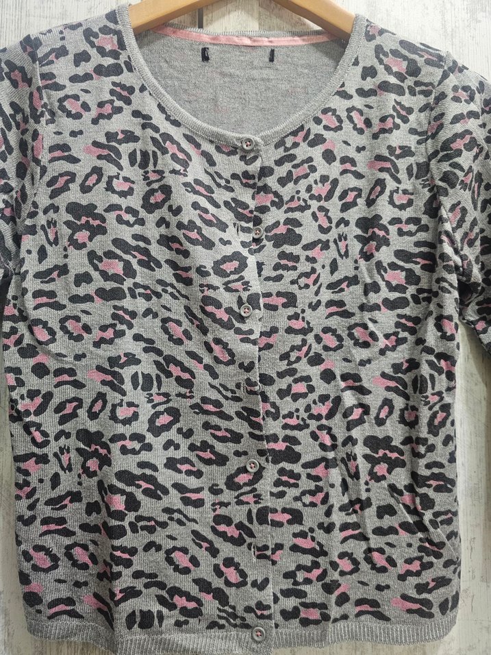 Gri Desenli Uzun Kollu Hırka - Görsel 4