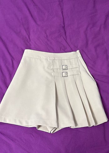 Bej Pilili Mini Etek