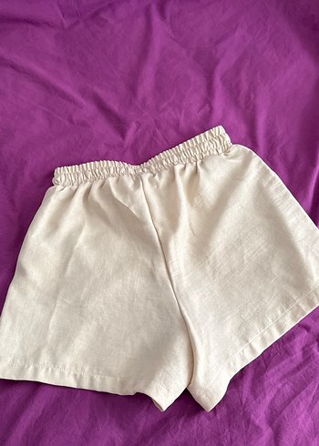 34 Beden Bej Pamuk Mini Şort Rahat Kesim