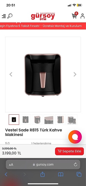 Vestel Türk kahve makinası