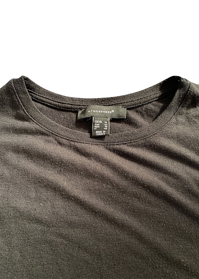 Siyah kısa kollu tişört dar kalıp - Görsel 2