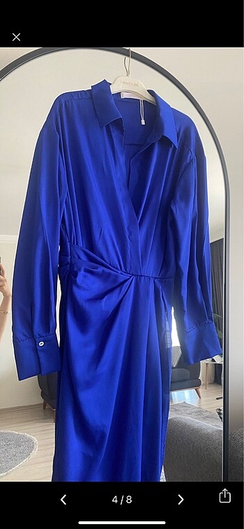xs Beden lacivert Renk Mango yırtmaçlı elbise