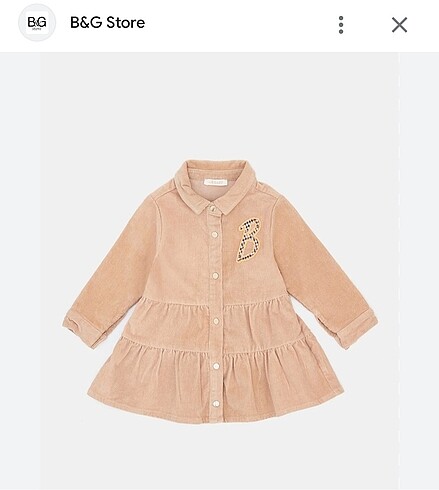 BG Store B&G Store Kız Bebek Kadife Elbise