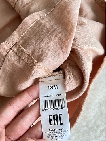 18-24 Ay Beden camel Renk B&G Store Kız Bebek Kadife Elbise