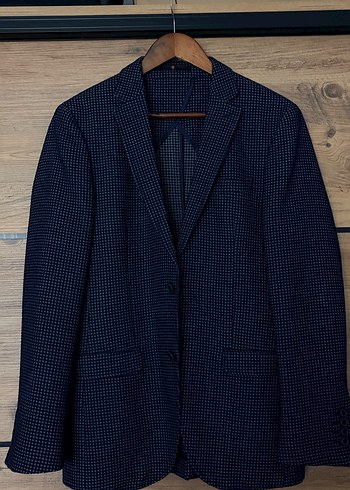 Altınyıldız Altinyildiz Lacivert Mikro Desenli Klasik Blazer Ceket