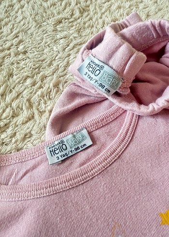 24-36 Ay Beden Hello BabyKız Çocuk Pembe Pijama Takımı