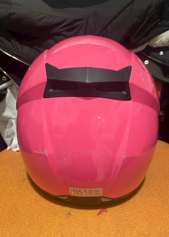 Parlak Pembe Biker Motosiklet Kaskı vizörlü - Görsel 2